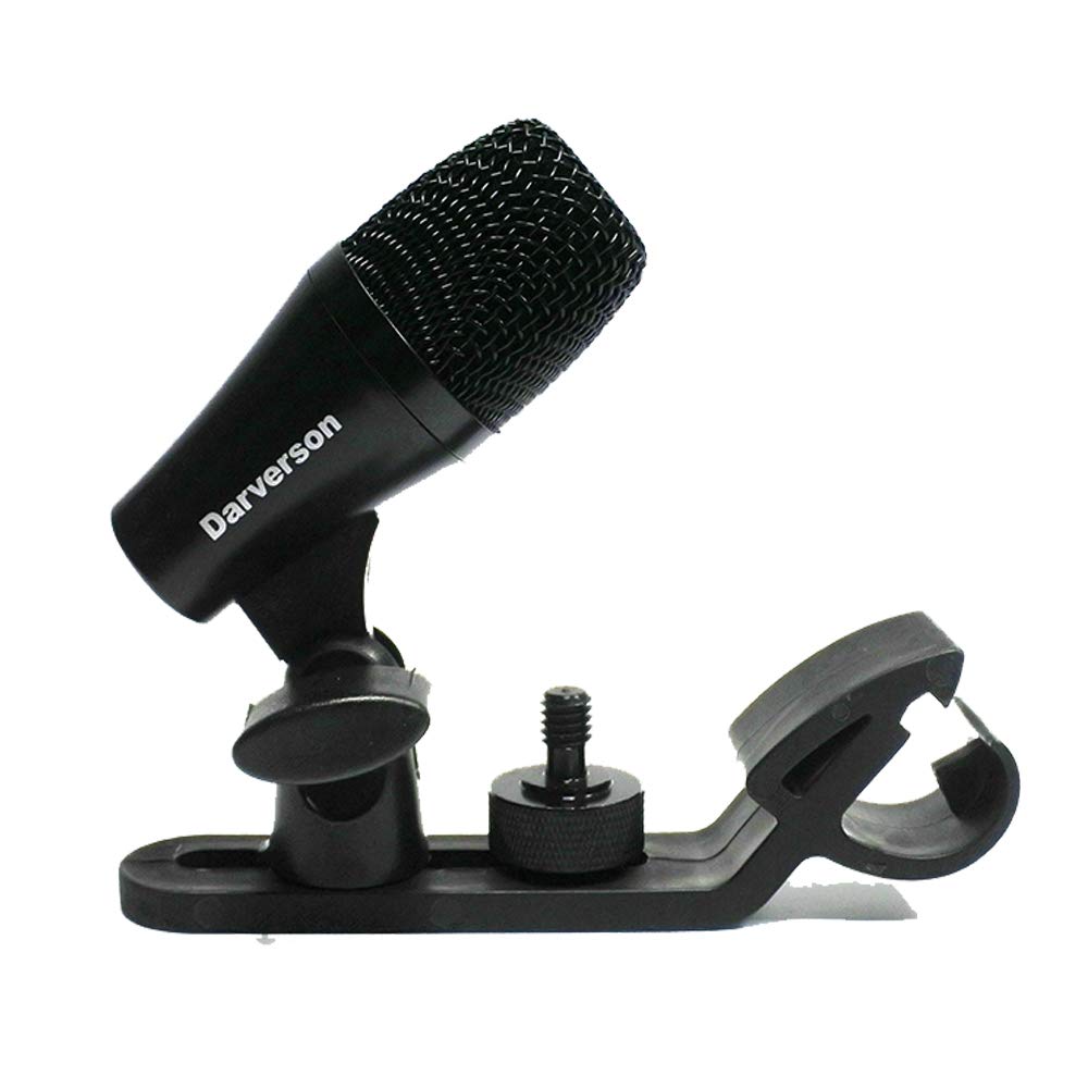 Darverson Cardioid Dynamic Tom Snare Drum Microphone Mic for Drum Kit Percussion Instrument Sound Pickup with Fixed Holder Mount