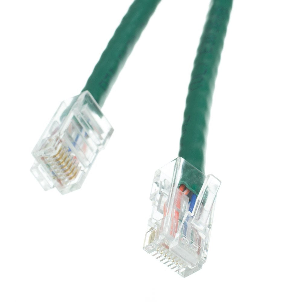CableWholesale Cat5e UTP Ethernet Cable, Bootless, PoE, 50 ft, Green