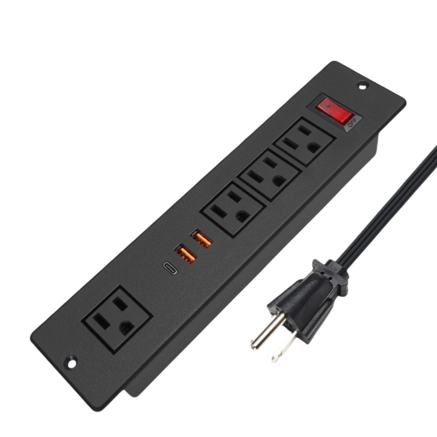 20W USB C Recessed Power Strip, Fast Charge Flush Mount Furniture Outlets,Built in Mountable Power Plug for Desk Tabletop Cabinet Drawer Nightstand