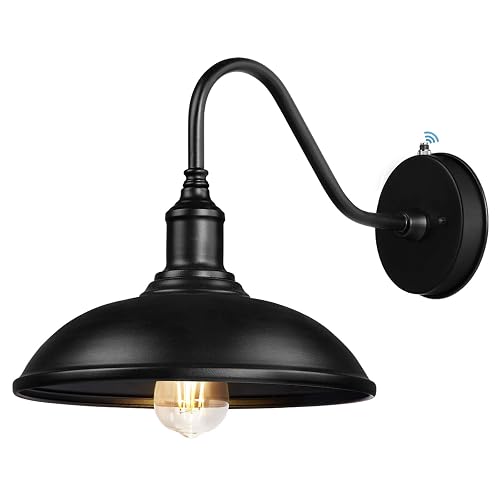 Naurham Dusk to Dawn Exterior Farmhouse Lighting Barn Light Fixture for House with Anti-ponding Bottom, Outdoor Barn Light Gooseneck Lighting