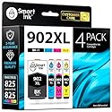 Smart Ink Compatible Ink Cartridge Replacement for HP 902 XL 902XL (4 Combo Pack) to use with Officejet Pro 6978 6968 6974 6975 6960 Officejet 6951