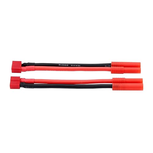 OliRC 2pcs 4mm Bullet Banana HXT Connector to Female T-Plug Connector Adapter with 12awg 10cm Wire(C70-2)