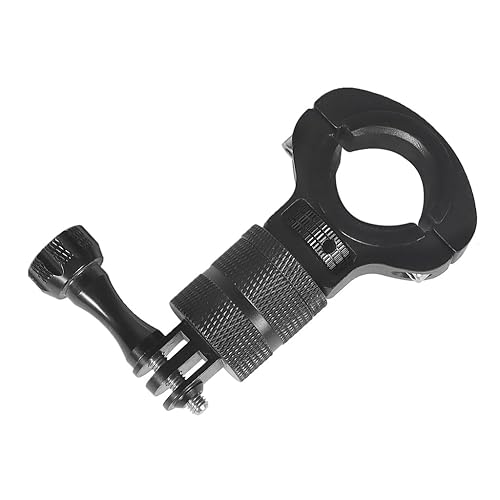 NovelGoal Motorcycle Handlebar Clip Holder 1/4 Screw Bicycle Bike Seatpost Clamp Compatible with Go-pro 11 ONE Action Camera Accessories (Black Set)