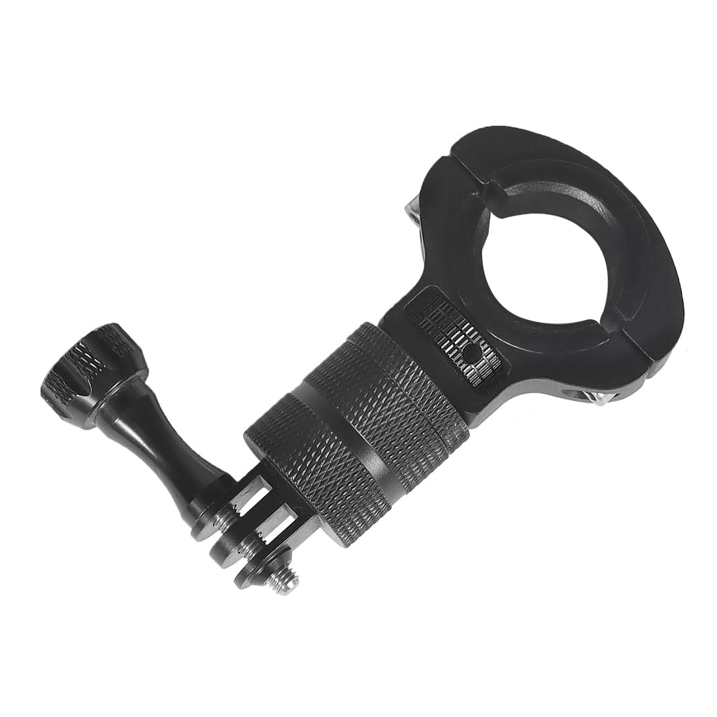 NovelGoal Motorcycle Handlebar Clip Holder 1/4 Screw Bicycle Bike Seatpost Clamp Compatible with Go-pro 11 ONE Action Camera Accessories (Black Set)