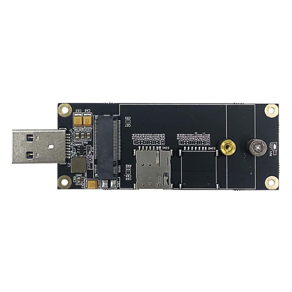 EXVIST 4G LTE Industrial M.2(NGFF) to USB3.0 Adapter W/Nano SIM Card Slot Work with 4G LTE Module Like Quectel EM05 EM06 etc. Applicable for M2M & IoT
