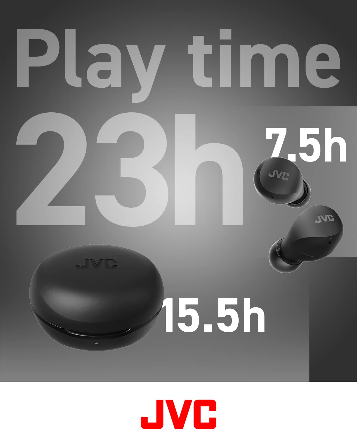 JVC Compact and Lightweight Gumy Mini True Wireless Earbuds Headphones, Long Battery Life (up to 23 Hours), Sound with Neodymium Magnet Driver, Water…