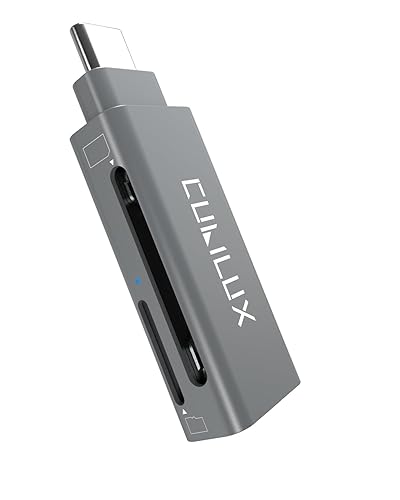 Cubilux 2-in-1 USB Type C SD Card Reader, Micro SD Adapter for TF, Thunderbolt 4/3 Memory Card Compatible with iPhone 15+/15 Pro Max, iPad 10 iPad