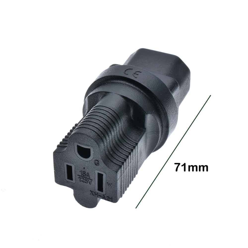 Tekit C14 US Plug Adapter Power Converter,USA 3 Prong NEMA 5-15R Female to IEC 60320-C14 Male Electrical Adapter,IEC320 C14 Male to US 3 Prong Female…