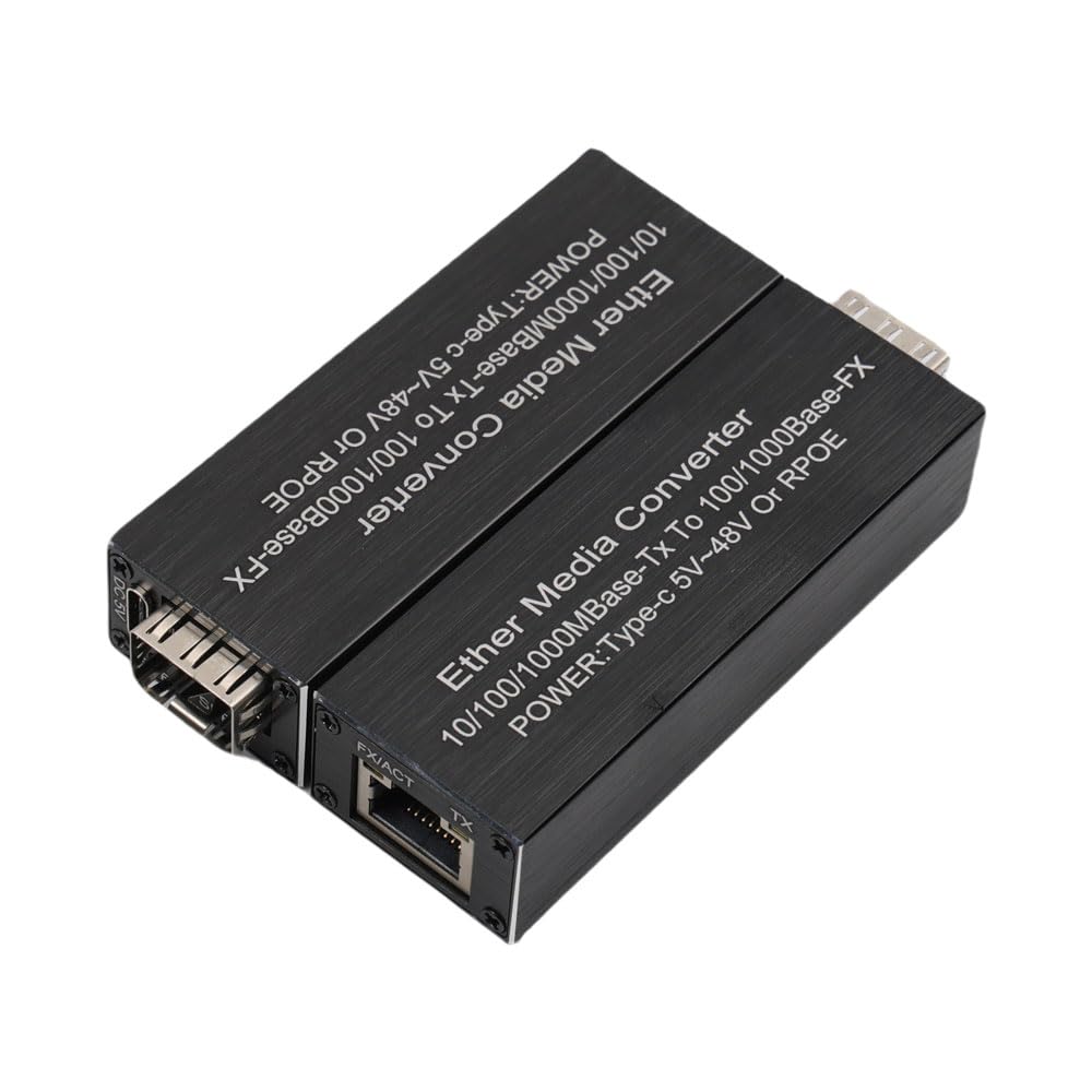 Mini POE 1.25G Media Converter Slot SFP Transceiver Module 5V DC Type-C Input 1 SFP Slot 1 RJ45 Ethernet SFP Fiber Switch