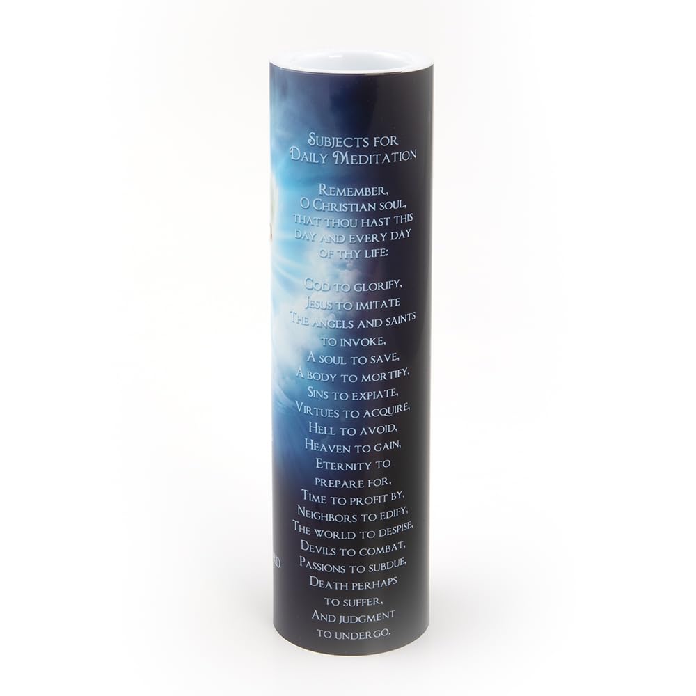 THE SAINTS COLLECTION Holy Spirit Blue LED Flameless Devotional Prayer Candle