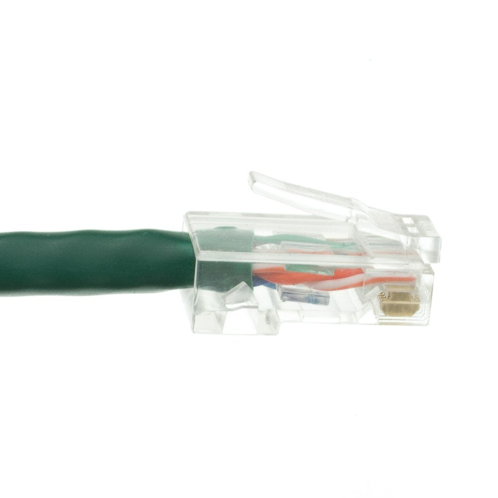 CableWholesale Cat5e UTP Ethernet Cable, Bootless, PoE, 50 ft, Green