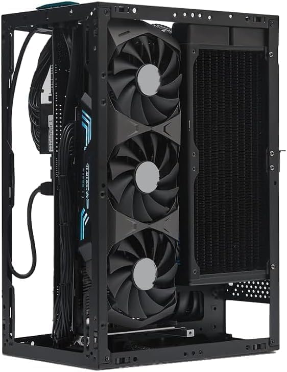 SSUPD Meshroom S V2 Mini-ITX Gaming PC Case (SFF), Full Mesh No Riser Cable, Compatible ATX MB/RX9070/5090/280mm AIO, USB Type-C (Black Variant B)