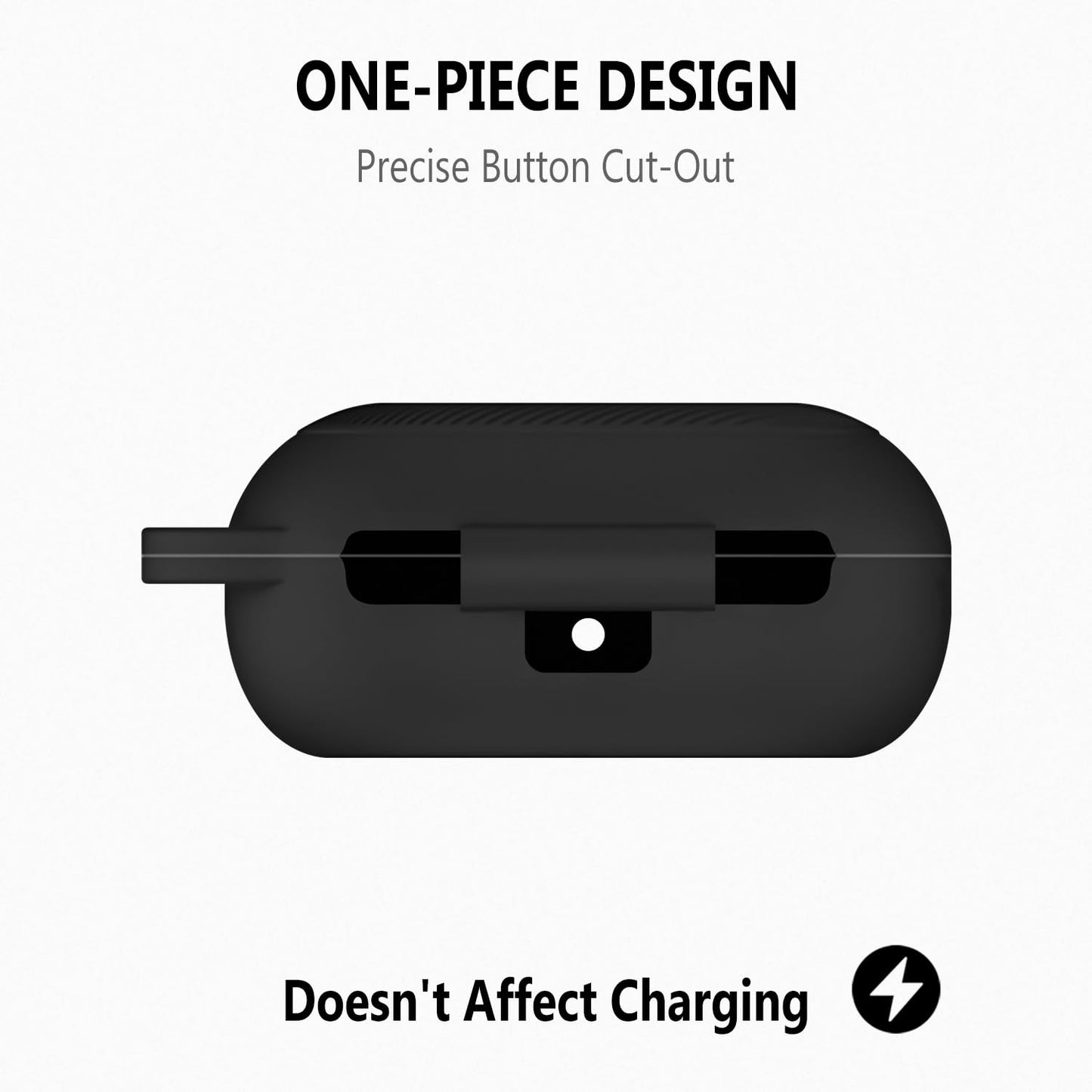 Geiomoo Silicone Case for SteelSeries Arctis GameBuds, Protective Cover with Carabiner (Black)