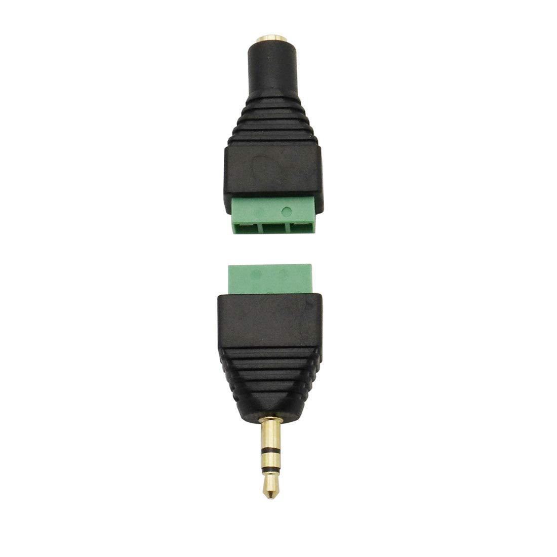 Didamx 10Pcs 3.5mm Stereo TRS Audio Video Male/Female to 3 Screw Terminal Balun Converter Adapter Connectors