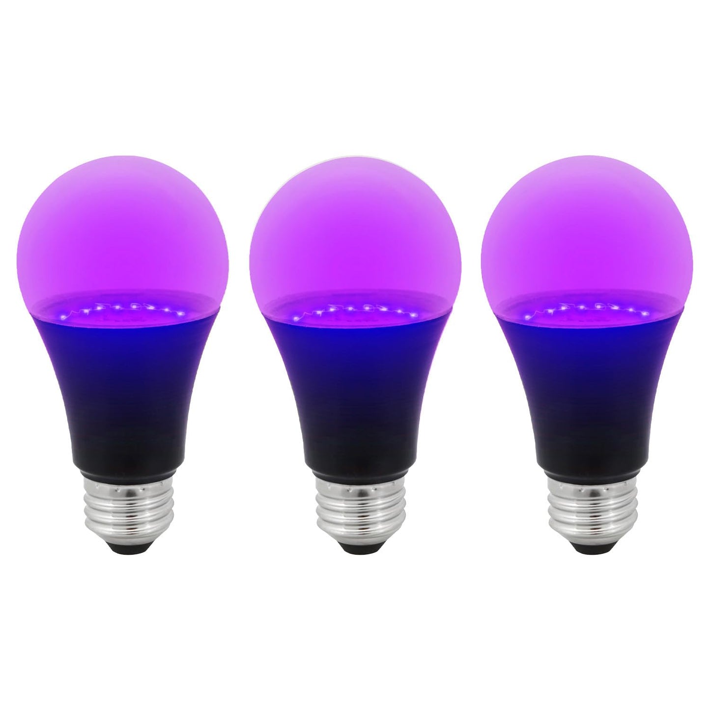 Sunlite LED A19 Black Light UV Bulb, 7W (60W Equiv.), Medium E26 Base, Non-Dimmable, 390-405nm Wavelength, Ideal for Black Light Room Decor, Halloween