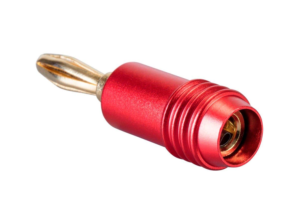 Monoprice Speaker Banana Plug - 2 Pair, 24k Gold Plated, Black/Red - Affinity Series