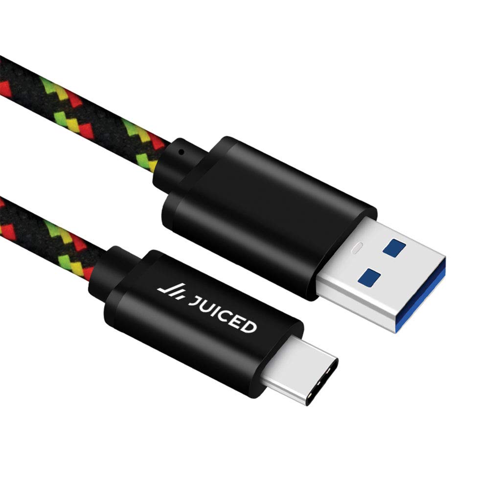 Juiced Systems USB-C to USB-A 10 Gbps USB 3.2 Gen 2 Data Power Cable | 2 Meter 6.5 ft Length | Fast Charging with Quick Data Transfers