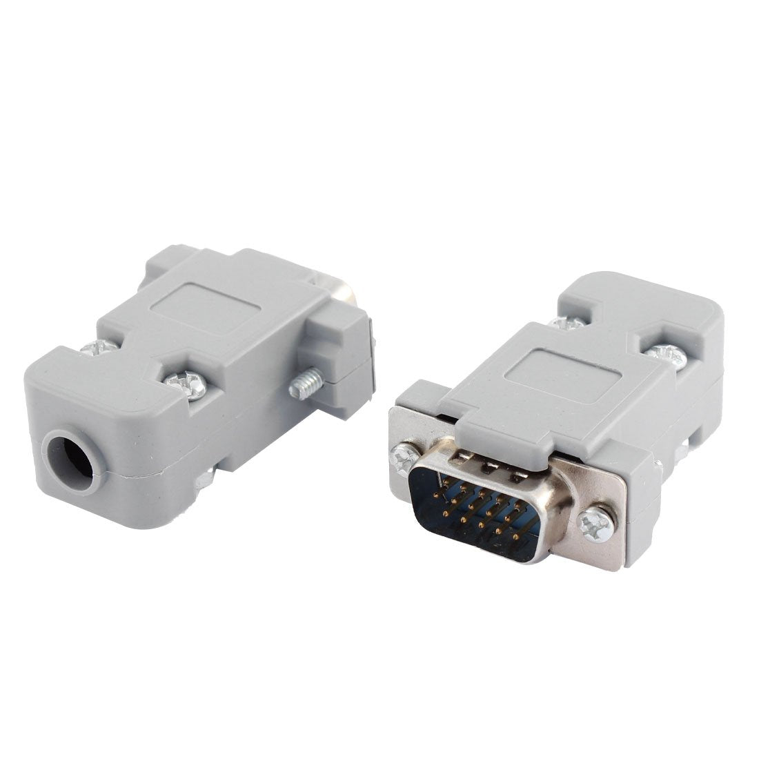 uxcell Hood Shell D-SUB DB15 15-Pin Male Solder Wire End VGA Connector 2pcs