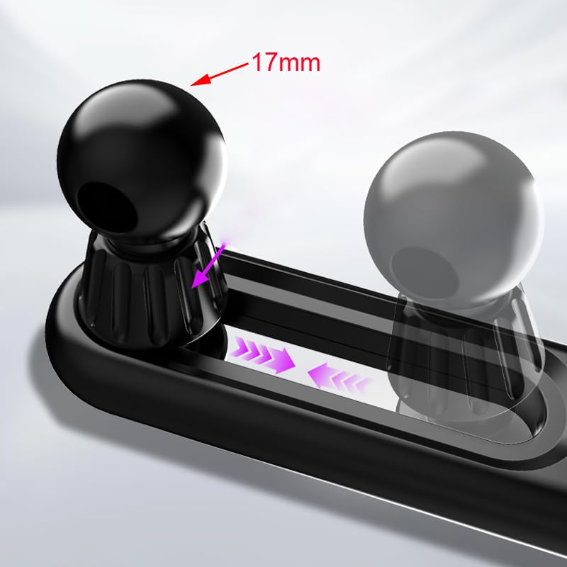 RecDec 2 Pack Car Magnetic Phone Holder Extension Arm Adapter with 17mm Ball Head Joint Socket for MagSafe Car Mount Charger Magnetic Wireless Car