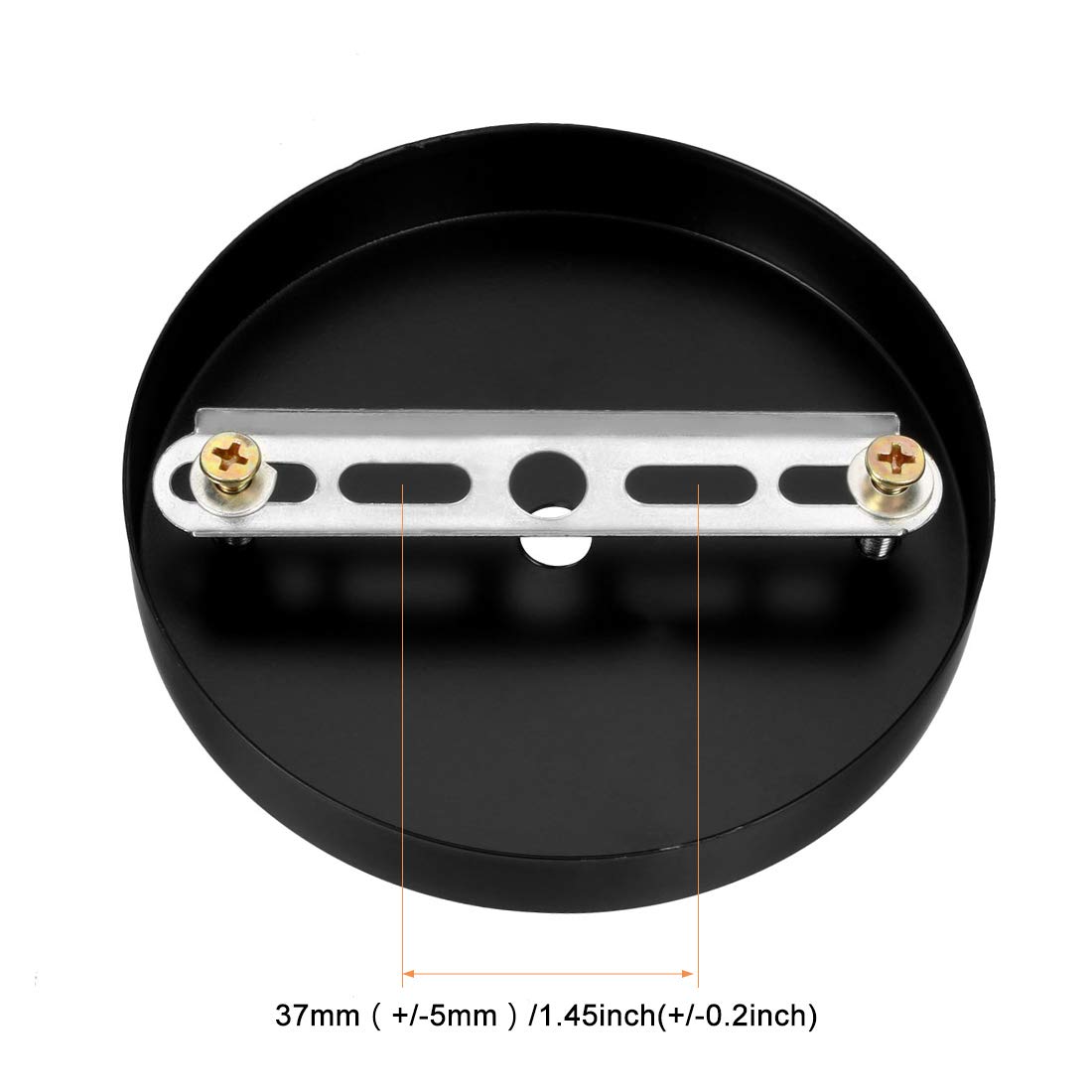 uxcell Retro Ceiling Light Plate Pointed Base Chassis Disc Pendant Accessories 120mmx20mm Black with Screw 37mm Mounting Distance