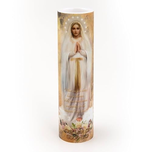 THE SAINTS COLLECTION Our Lady of Good Help LED Flameless Devotional Prayer Candle