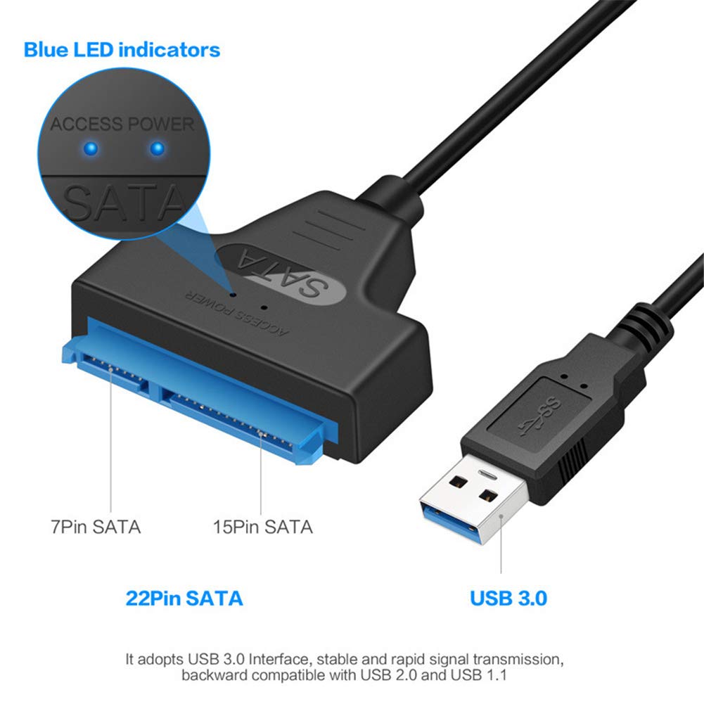 Ai5G SATA to USB Cable USB 3.0 SATA III 2.5inch Hard Drive Adapter - External Converter for HDD Data Transfer