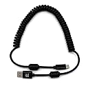 Digirig Coiled Shielded USB-A to USB-C Cable with Ferrites