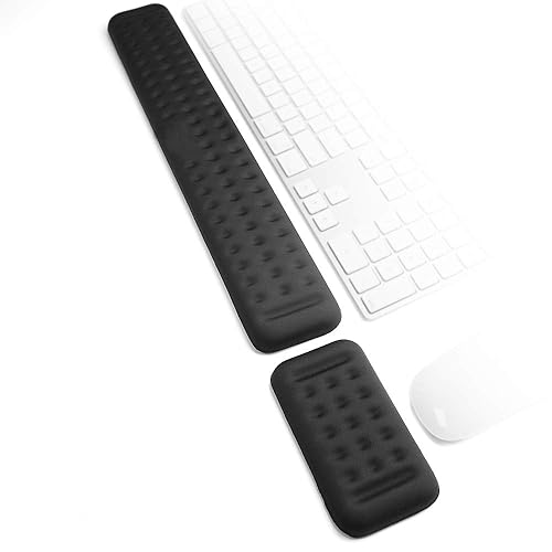 Keyboard and Mouse Wrist Rest Set Gaming Memory Foam Ergonomic Hand Palm Rest Support for Computer, PC, Laptop, Mac Typing and Wrist Pain Relief