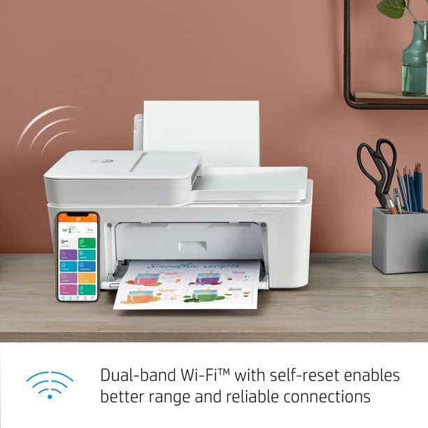 HP DeskJet 4152e Wireless Inkjet Color All-in-One Printer, Print Copy Scan, Instant Ink Ready, 35 Sheet ADF, WiFi USB Connectivity, White, W/Valinor