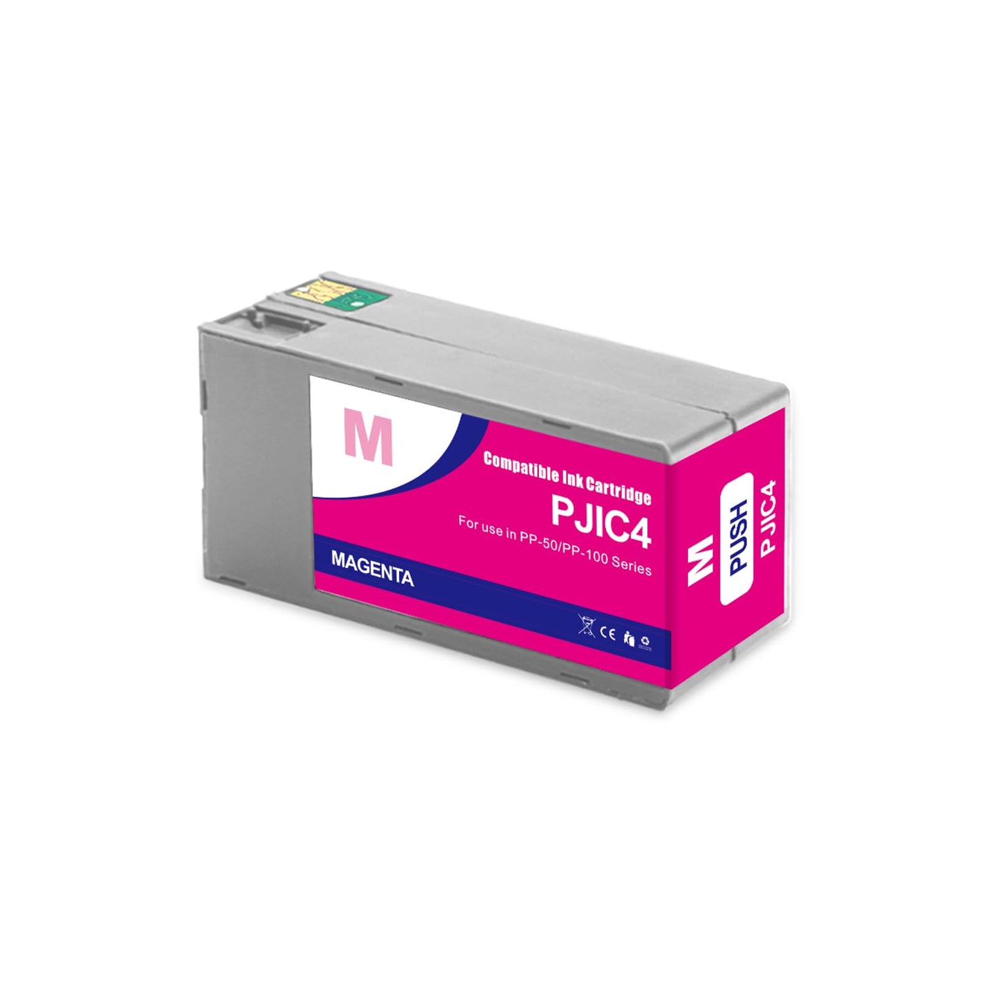 Dikarsum PJIC4 PP50 PP100 Magenta Label Ink Cartridge (C13S020450) Compatible with DiscProduce PP-50 PP-100 Printers(1-Pack,Magenta)