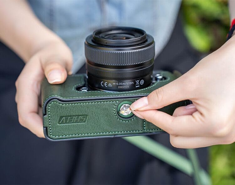 CAMINSTARRY Genuine Leather Camera Half Case Cover Bag With Hand Grip for Zf Camera Accessories Retro Brown Coffe Cover Handmade
