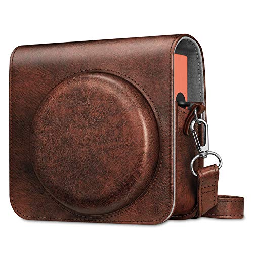 Fintie Protective Case for Fujifilm Instax Square SQ40 / SQ1 Instant Camera - Premium Vegan Leather Bag Cover with Removable Adjustable Strap, Vintage