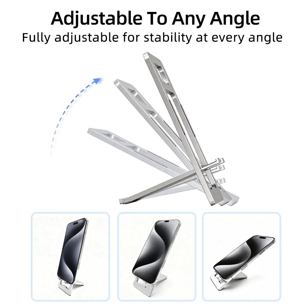 JYWYBF Durable Aluminum Phone Holder with Bottle Opener, Flat iPhone Stand for Desk, Cell Phone Stand for Travel Essentials & Office Accessories