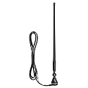 Rubber Antenna AM/FM for Car, RVs, Boat - 14" with 72" Cable, 180-degree Swivel Base