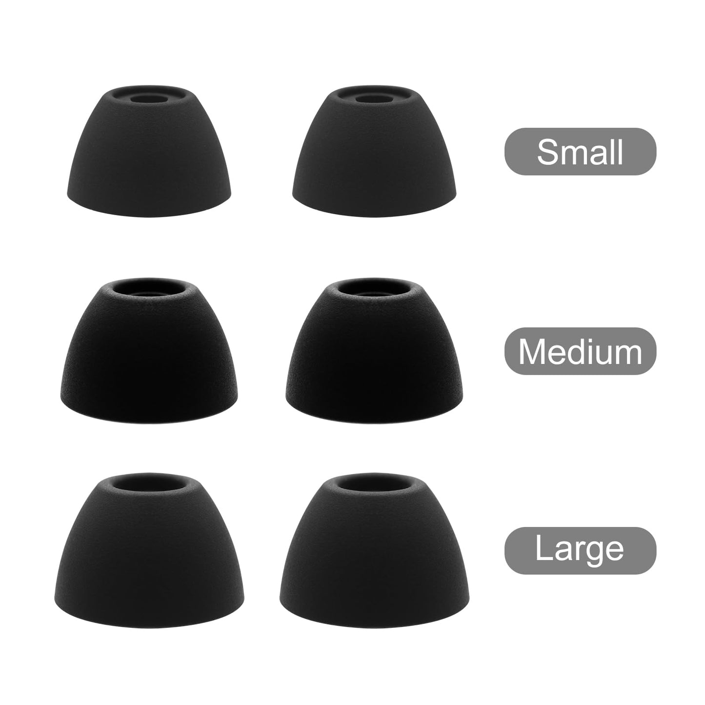 Replacement Ear Tips for Raycon Everyday/Fitness/Impact Earbuds, Soft Silicone Eartips 12 Pairs (S/M/L) Black