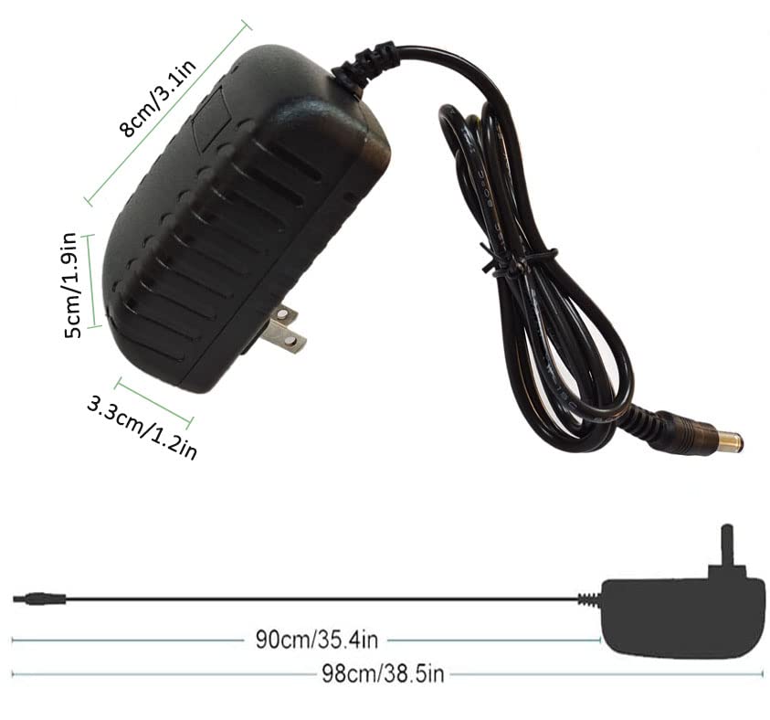 12 Volt 2A Power Supply DC 12v Power Cord 100-240V AC to DC 12V 2Amp 1A Power Supply Adapter 12V AC/DC Adapter Transformer 5.5mm x 2.5mm dc Plug…