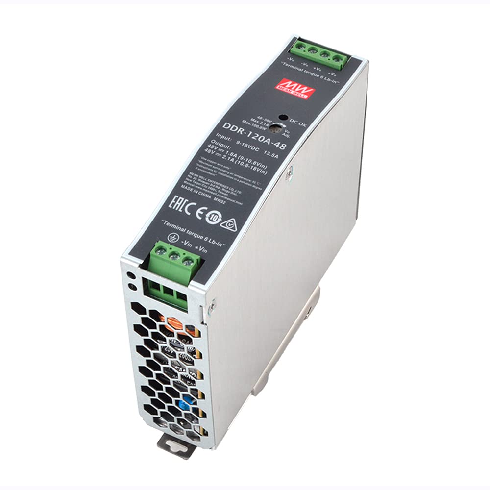 Original MEAN WELL DDR Series 100W DIN Rail DC-DC Converter Input 9-18V DC to 48V DC 2.1A 100W meanwell Power Supply Power Converter (12V dc to 48V dc)
