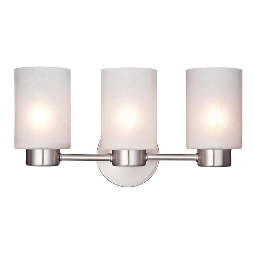 Bathroom Vanity Light fixtures, Wall Fixture, Vanity Sconce, Wall Sconce Light, Three Light Bathroom Vanity Light fixtures with Brushed Nickel Finish