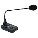 Rockville CH-MIC70 Push-to-Talk Condenser Gooseneck Paging Microphone, Built-in Chimes, Flexible Stand, for Commercial Announcements
