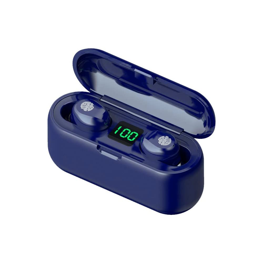 eDealz Fully Wireless Bluetooth 5.0 Rechargeable IPX7 Waterproof Earbud Headphones w Microphone, 2000mAh USB Smart Dual Charging Case/Stand Surround…