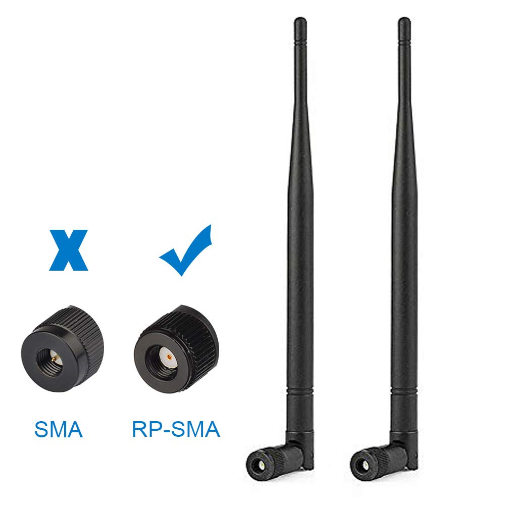Bingfu 4G LTE RP-SMA Antenna 5dBi (2-Pack) for Trail Camera - for Cellular Game Camera, Wildlife Hunting & Outdoor Mobile Security Cam