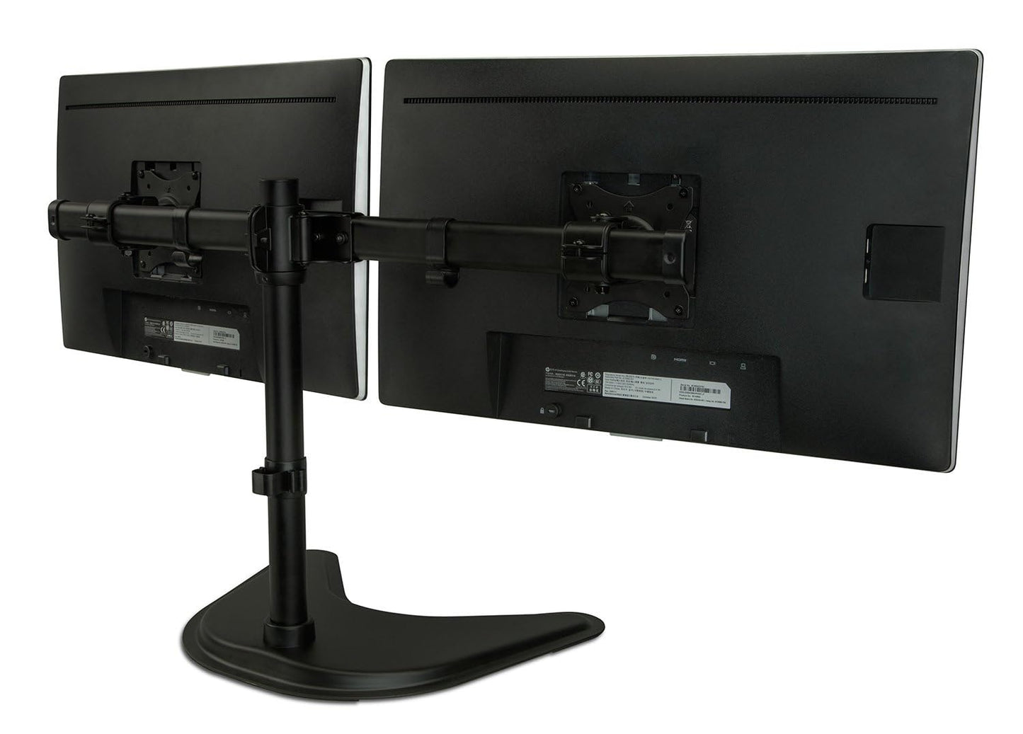 Mount-It! Free Standing Dual Monitor Stand | Double Monitor Desk Mount | Fits Two x 19 20 21 22 23 24 27 Inch Computer Screens | 2 Heavy Duty Height