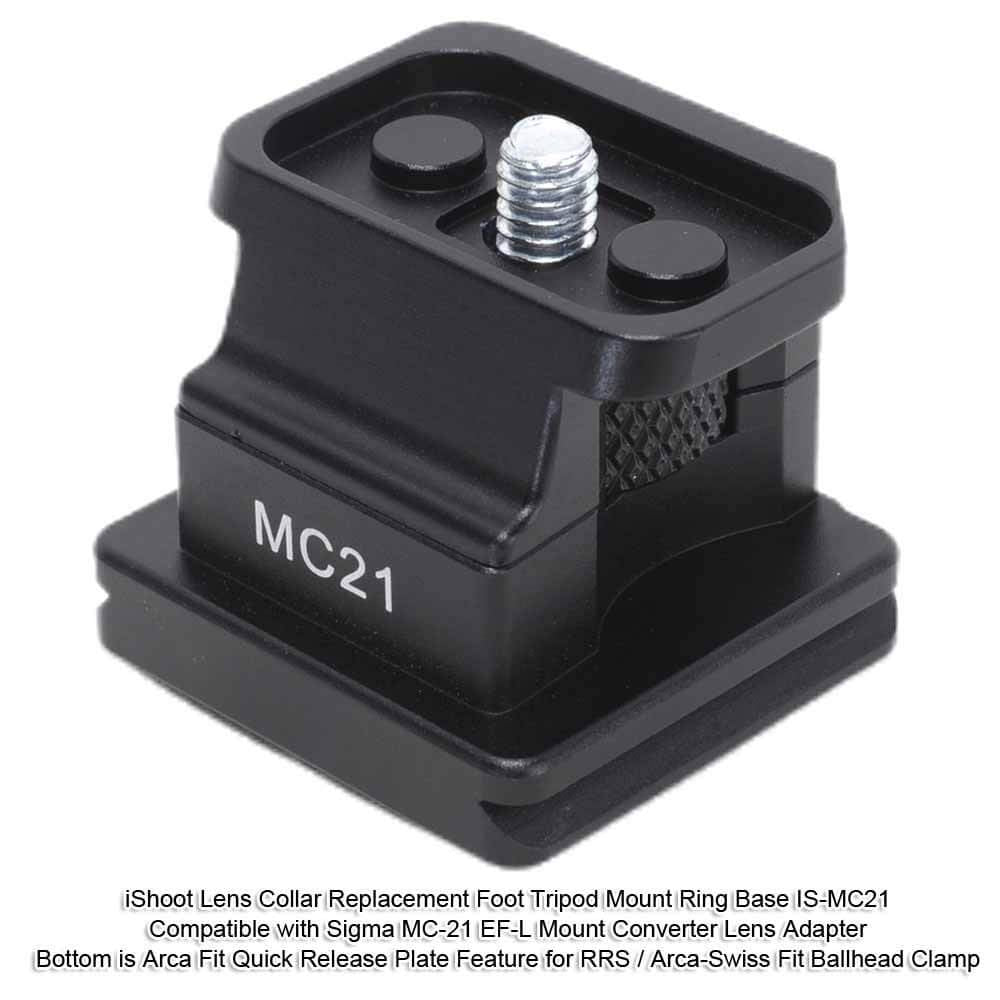 iShoot Metal Lens Collar Replacement Foot Tripod Mount Ring Base Compatible with Sigma MC-21 EF-L Mount Converter Lens Adapter, Lens Support Bracket