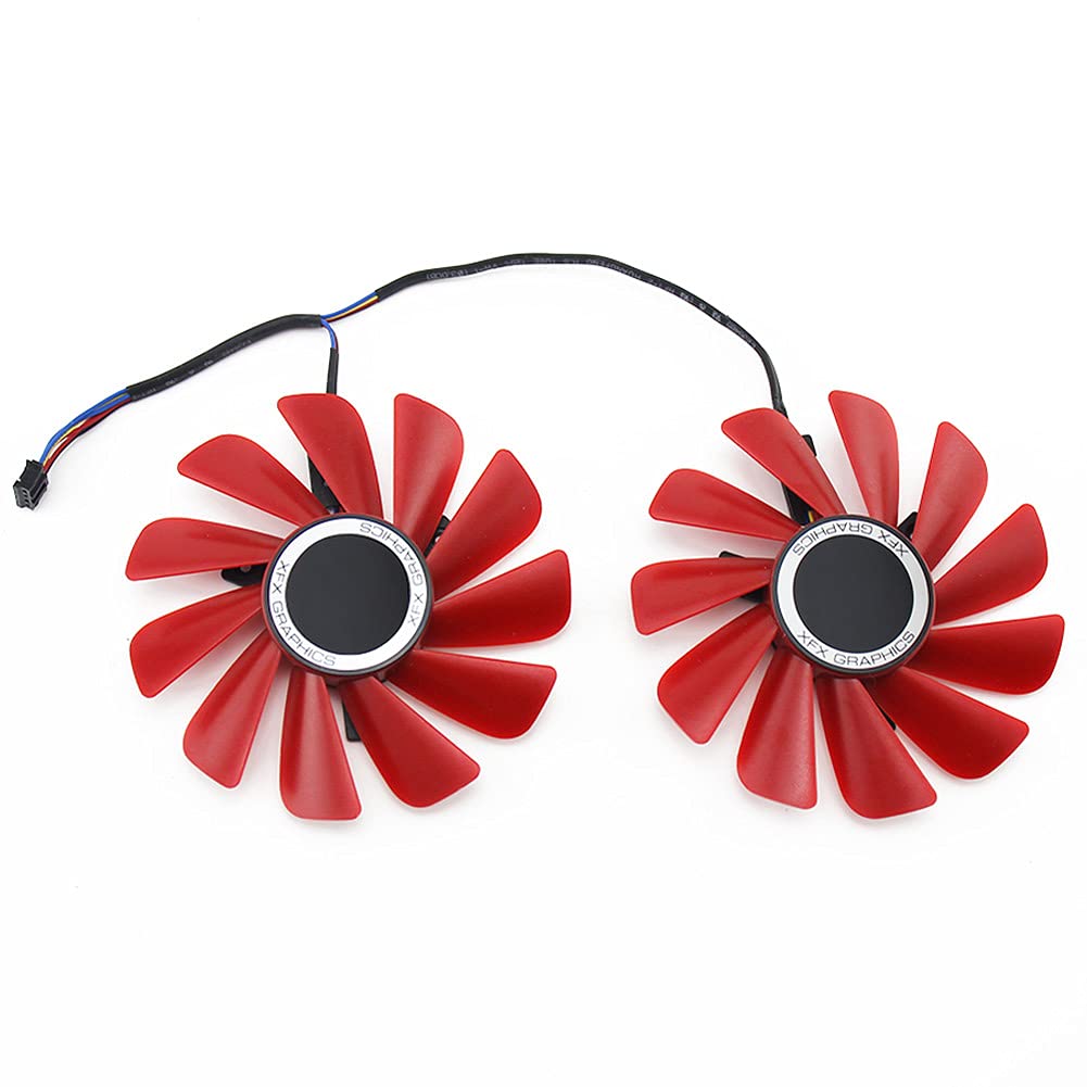 CCVA 2pcs 85MM Diameter RX-570-RS RX-580-RS FD10U12S9-C for XFX RX570 RS RX580 RS Video Graphics Cards Cooling As Replacement Fan