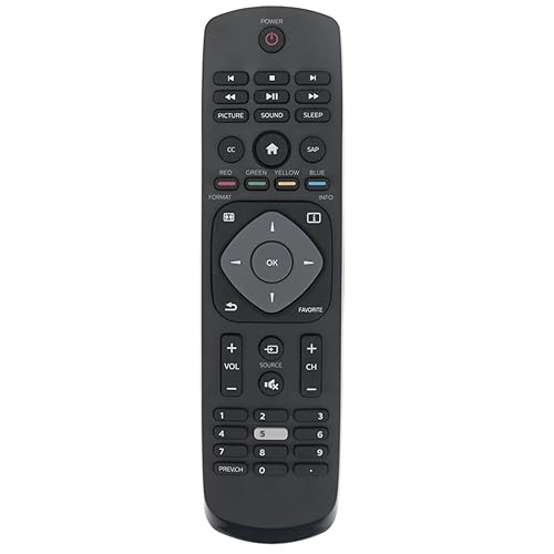 24PFL3603/F7 Remote Control for Philips TV Remote, Used in The Living Room or Room, No Programming or Pairing Needed, Dimensions 7.5 x 2 x 1 in