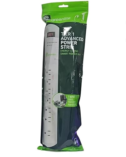 Greenlite Tier 1 Advanced Power Strip, 7 Outlets, 3 Ft Cord, 1440 Joules Surge Protection