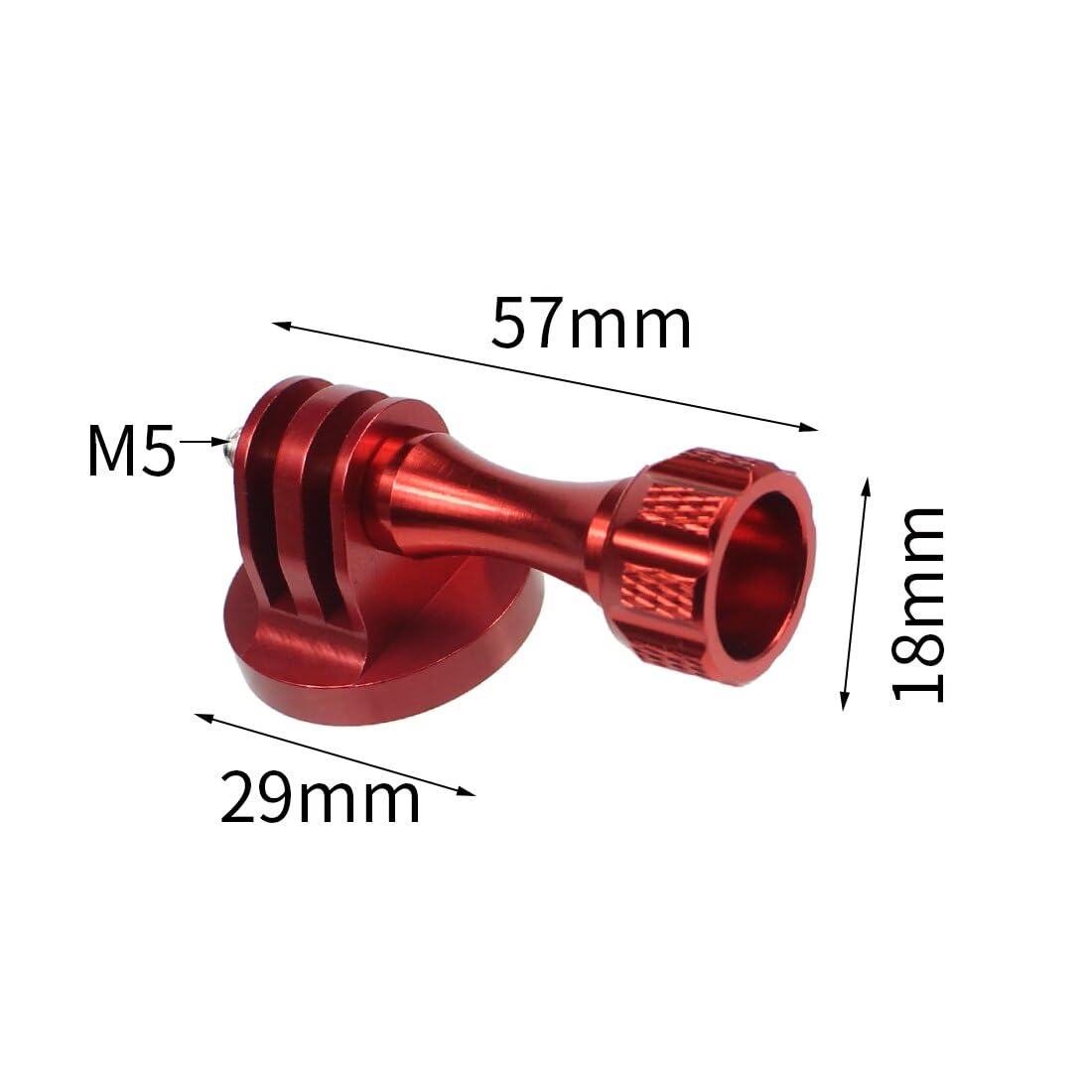 NovelGoal CNC Aluminium Small Tripod Mount Adapter with Thread Screw for HD Hero 9 8 7 6 5 4 Session 2 3 Action Cameras (Red Set)