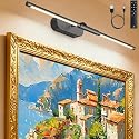 Glendan Wireless Picture Light for Wall: 24" Rechargeable Art Light with Remote & Timer, 8000mAh Battery Operated Poster Lights, 3 Color Modes & 3