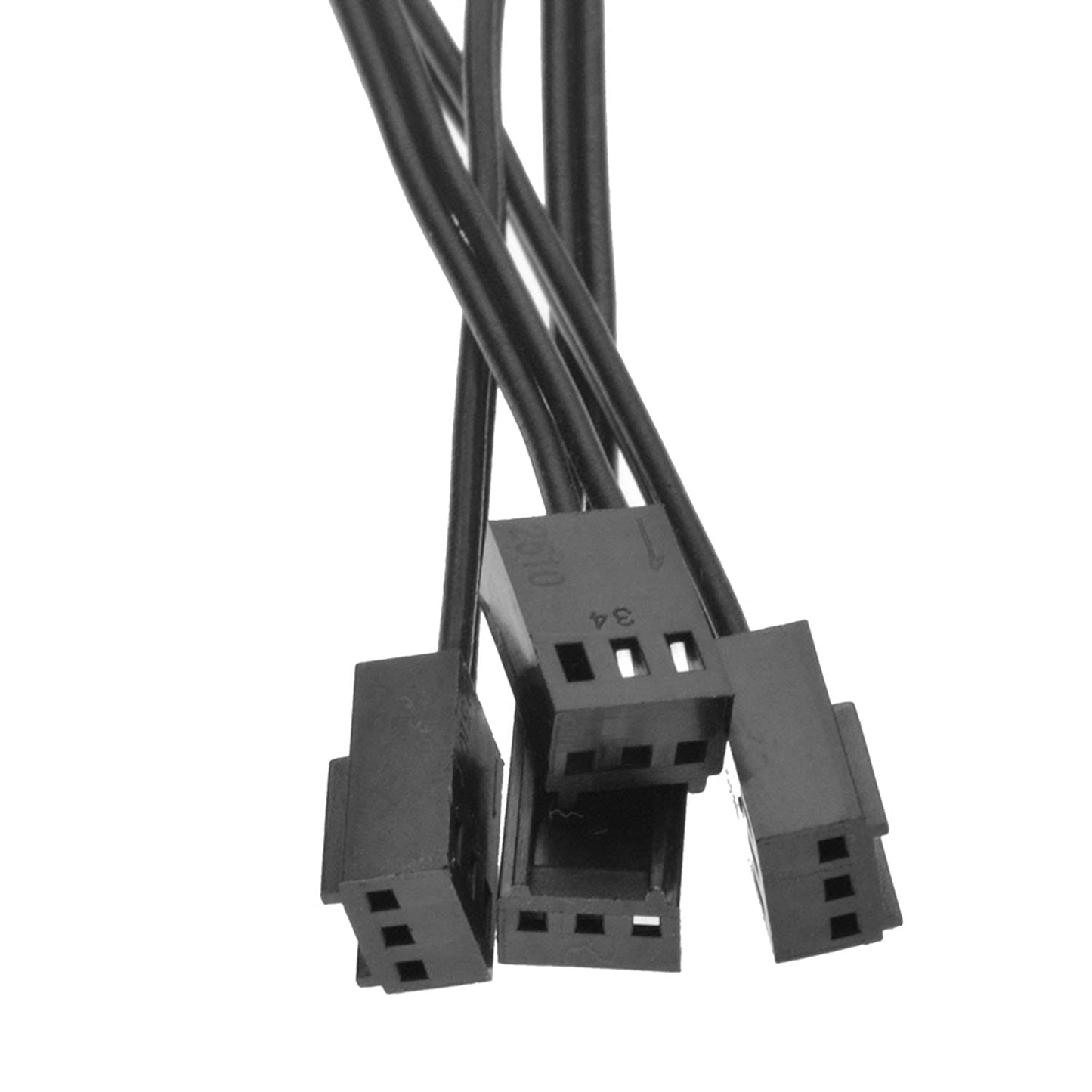 BAIRONG 5PCS Female 3-Pin PC Fan Connector Kit (5PCS 3 Pin 3Pin Fan Female PWM Power Shell Connector Housing + 15PCS Terminal Crimp Pins)