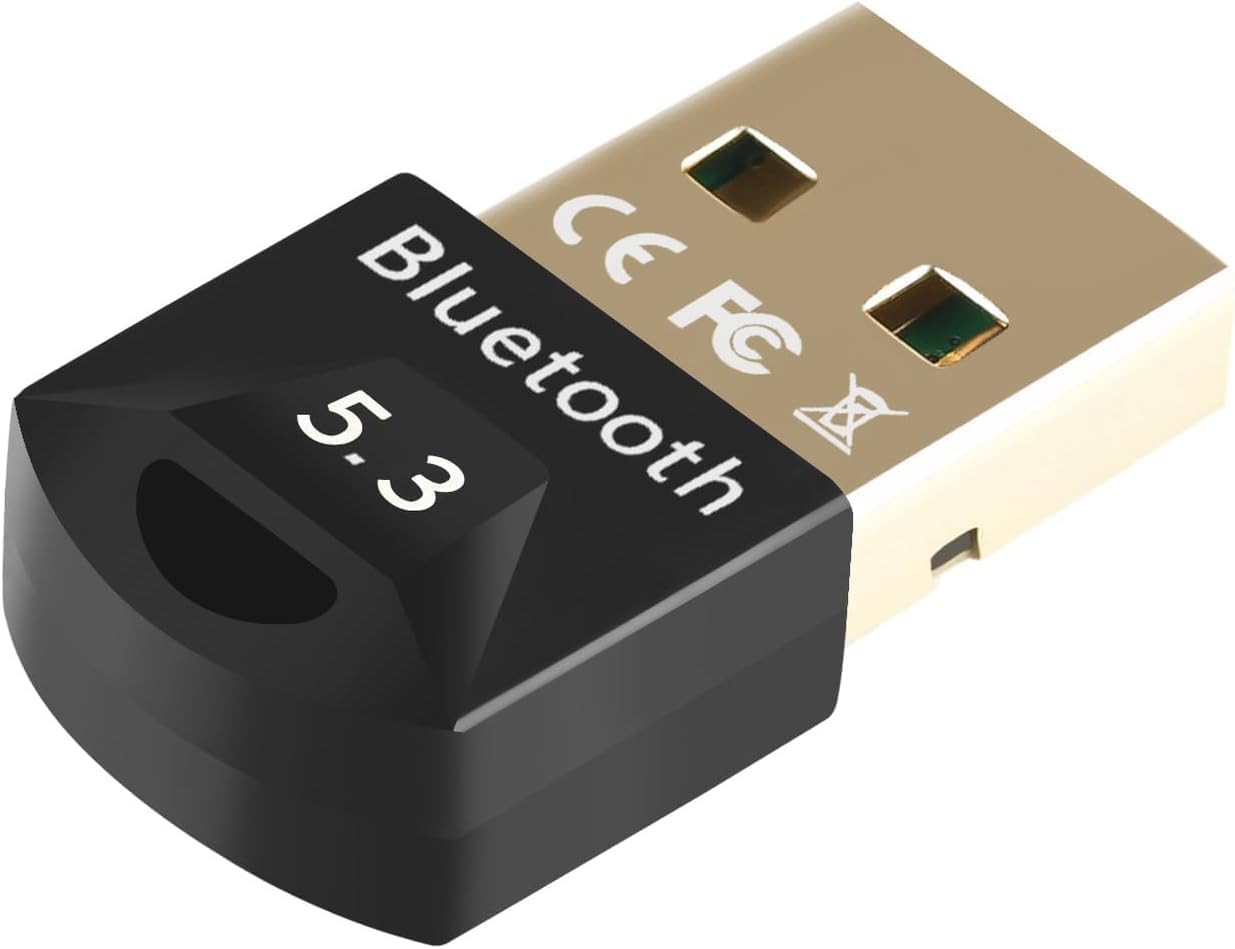 Bluetooth 5.3 Adapter, Bluetooth Stick for Windows 11/10/8,1/7, USB EDR Dongle for PC, Laptop, Desktop
